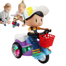 Toy Tricycle Acrobatics | Dynamic Music Spinning Motorcycle for Preschool Boys and Girls | Travel Playtime Activity