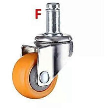 PARK(F)1/125/15/2 Zoll Möbelrollen Räder Orange Lenkrolle Trolley Gummirollen 1pc