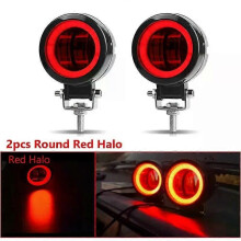 PARK (redondas, 2 unidades) 2 barras de luces LED de trabajo para coche de 3 pulgadas, 12 V, 24 V, 6000