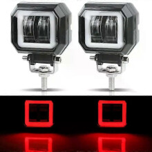 PARK (cuadrado-2 piezas) 2 barras de luces LED de trabajo para coche de 3 pulgadas, 12 V, 24 V, 6000