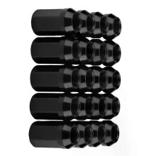 PARK (schwarz) 20 Stück Radmuttern M12X15 Aluminium Rot Radmuttern Sechskant 19mm Geschlossenes Ende