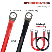 PARK (10 MM) 2 Stück mit Klemmen Batteriekabel Praktisches Verbindungskabel 2UPS-Draht Litze Roter Kupferkern