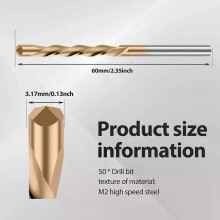 PARK (gold) 50 STÜCKE Trockenbau-Bit 1/8 Zoll Spiralsäge Spitze Schneiden M2 Präzision Trockenbau Guide