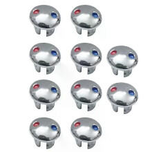 PARK (Plata) 10 piezas de manija de grifo de agua fría y caliente, señal de 67 mm, etiqueta de plástico