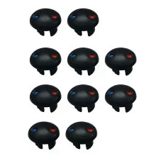 PARK (Negro) 10 piezas de manija de grifo de agua fría y caliente, señal de 67 mm, etiqueta de plástico