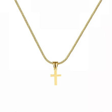 PARK (Colore oro) Collana con ciondolo a forma di croce di Gesù piccolo punk da donna, in acciaio inossidabile