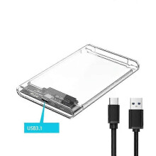 PARK (Transparent Weiß) 25 Externes Festplattengehäuse 6Gbps USB C 31 Gen 2 auf SATA 3 Werkzeuglos Klar
