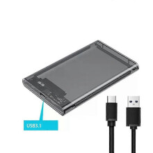 PARK (Transparent grau) 25 Externes Festplattengehäuse 6Gbps USB C 31 Gen 2 auf SATA 3 Werkzeuglos Klar