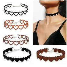 PARK (Nero) Collana girocollo con tatuaggio in pizzo nero, stile vintage, in velluto, con ciondolo a