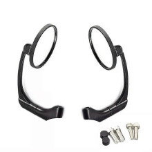 PARK (Schwarz) 1 Paar 8/10MM Retro Rückspiegel Motorrad Rückspiegel Universal Moto Seitenspiegel Lenker