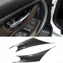 PARK (Kohlefasermuster) 2 Stück Türgriffabdeckungen aus Kohlefaser für BMW 320i 328i 330i 335i F30 F31
