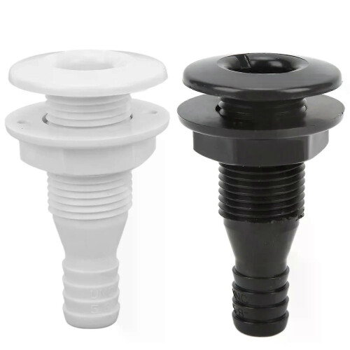 PARK(WHITE) 1 conector de manguera de 5/8" con conector pasante recto ABS resistente a impactos para 1