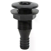 PARK (schwarz) 1 Stück 5/8 Zoll Thru Hull Fitting Gerade ABS Schlagfestigkeit Schlauchverbinder Zubehör