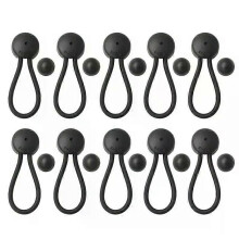 PARK(Black)10 Set Päivitetty benji-iskun johto ja Stayput-kiinnitin liukastumisenestoturva Bungee-iskun