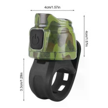 PARK (Armeegrün) Elektrische Fahrradhupe, USB-aufladbare Fahrradklingel, MTBs, Rennradhupe, 80 dB, Fahrradlenker