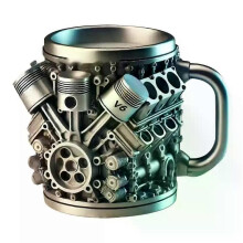 PARK (V6) V8-Motoren Edelstahl-Kaffeetasse, kreative Harz-Wassertasse, lustige V6-Motoren, Weintasse,