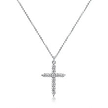 PARK(Argento)Shevalues Collana con croce in zirconia cubica placcata in oro 14K per donna | Collane