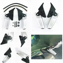 PARK (SchwarzSilber) Motorrad Klapppedale Motorrad Modifizierte Fußpedale Für Piaggio Vespa Spring Primavera