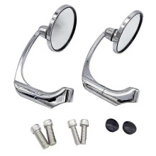 PARK (Silber) 1 Paar 8/10MM Retro Rückspiegel Motorrad Rückspiegel Universal Moto Seitenspiegel Lenker