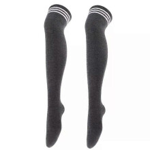PARK (grigio scuro 2) Calze da donna a righe, calze lunghe sexy sopra il ginocchio per ragazze