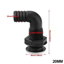 PARK (20 mm) Marine-Boots-Durchbruchmontage 90-Grad-Anschluss Kunststoff-Bootsablauf-Bilgenpumpe Sanitär