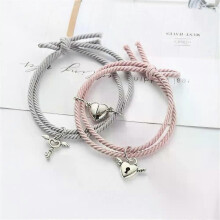 PARK (Stile 7) 2 pezzi/set braccialetti intrecciati in corda, braccialetti di coppia con attacco magnetico