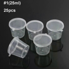 PARK(1)25 kpl 25ml/27ml/45ml kertakäyttöiset muoviset takeaway-kastikekuppiastiat Ruokarasia saranoiduilla