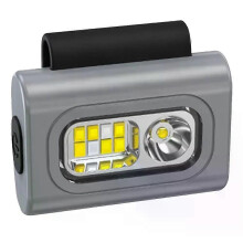 PARK (Grau) LED-Sicherheitslicht, wiederaufladbar, USB, wasserdicht, Lauflichter, Clip am Kragen, Sicherheitsclip-Modus,