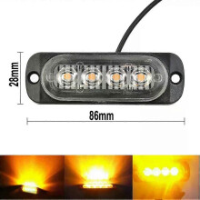 Barra de luces LED de trabajo PARK (4 LED amarillas), universal, 12 V, luces antiniebla para todoterreno,