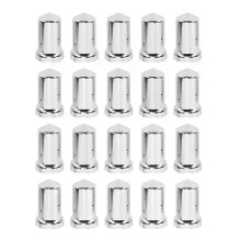 PARK (20 Stück) Radmutternabdeckungen, ABS, Chrom, korrosionsbeständig, rostfrei, 33 mm, geflanschte