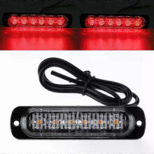 Barra de luces LED de trabajo universal PARK (6 LED rojas), 12 V, luces antiniebla para todoterreno,