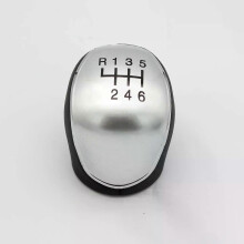 PARK (6-Gang-Silber) 5/6 Auto-Leder-Schaltknauf für Ford S-Max C-Max Kuga Galaxy Mondeo 4 Mk4 Transit