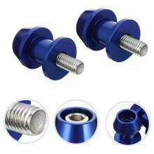 PARK (blu 4x2,5 cm) 2 pezzi viti di sollevamento posteriori per motocicletta oro forcellone CNC anello