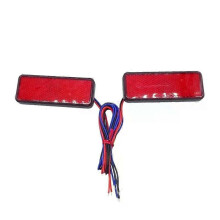PARK (Rojo) 2 luces de freno traseras para motocicleta, 24 LED, rectangulares, reflectores para remolque