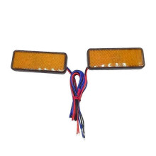 PARK (Amarillo) 2 luces de freno traseras para motocicleta, 24 LED, rectangulares, reflectores para