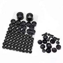 PARK (negro) 75 piezas/juego de tapas para pernos de motocicleta, tapa cromada negra/plateada con 5