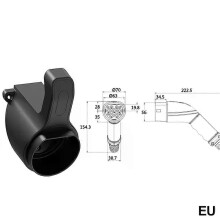 PARK(EU)EV-Ladegeräthalter, Wandhalterung, Ladekabel-Organizer, Auto-Ladegeräthalter, Typ 1/Typ 2, Kabelbuchse