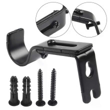 PARK (Negro) Nuevo soporte más juego de soportes para postes de metal de 25 mm de grosor, soportes para
