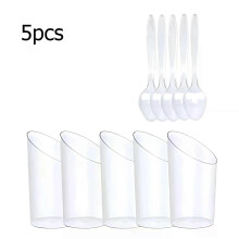 PARK (5er Set) 5/10 70 ml Eisbecher Kunststoff Puddingbecher Mousse Dessert Picknick Party Verpackung