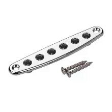 PARK (Silber) E-Gitarrenteile, Metallbrücke, Saitendurchführung, Korpus-Aderendhülsen, Buchsenplatte