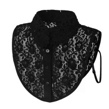 PARK (schwarz) Neue Mode Spitze Puppe Gefälschte Kragen Damen Schal Wrap Abnehmbare Abnehmbare Spitze