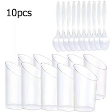 PARK (10er Set) 5/10 70 ml Eisbecher Kunststoff Puddingbecher Mousse Dessert Picknick Party Verpackung