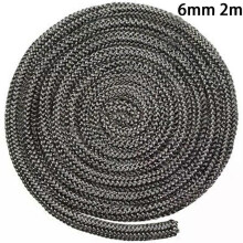 Sello de cuerda de fibra de vidrio PARK (6 mm) de 6/8 mm, color negro, para estufa/fuego, para puerta