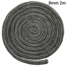 Sello de cuerda de fibra de vidrio PARK (8 mm) 6/8 mm, color negro, para estufa/fuego, para puerta de