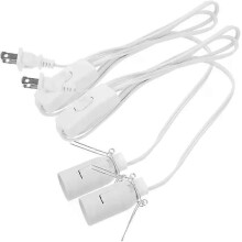 PARK (WEISS) 2 Stück Lampenfassung E12 Salzdraht Netzkabel PVC Ersatzleuchten Sockel Stecker in E12