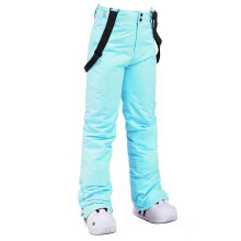 PARK (Himmelblau) Winddichte, wasserdichte Skihose für Damen und Herren mit abnehmbarem Gummibund, dick,