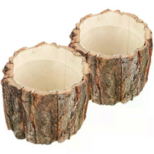 PARK (9 x 9 cm) Lot de 2 seaux décoratifs en écorce pour fleurs, jardinières d'extérieur, pots décoratifs