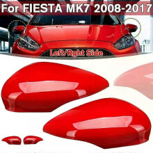PARK (rechts) Rechte Flügeltür Rückspiegelabdeckung Seitenspiegelkappe Schale für Ford Fiesta MK7 2008-Rot