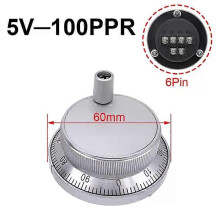 PARK (60mm 6Pin 5V 100PPR) 1Pc Handrad CNC Pulser 60mm Puls 100 5V 4Pin 6Pins Manuelle Puls Generator