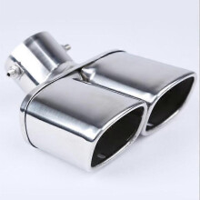PARK (Bend) Auto Auto Runde Auspuff Schalldämpfer Spitze Edelstahl Auspuff 1 Zu 2 Dual Rohr Chrom Trim